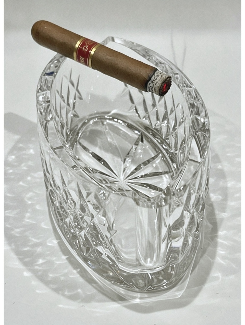 Waterford Crystal Oval Cigar Ashtray, 5”x 2” Tall